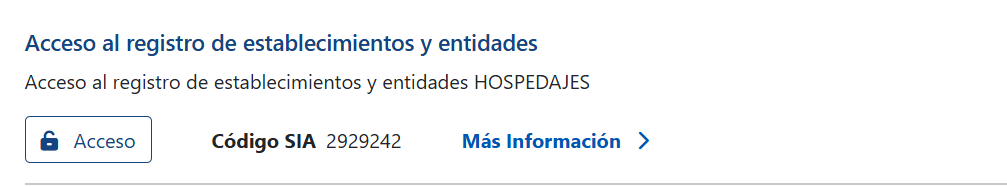 Acceso al registro de establecimientos y entidades HOSPEDAJES en la Sede Electrónica